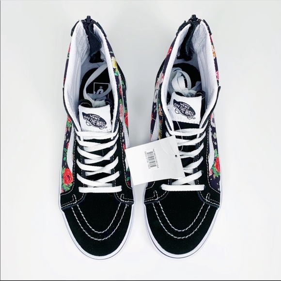 NEW Vans Sk8-Hi Garden Floral Shoes Black White - Picture 5 of 11